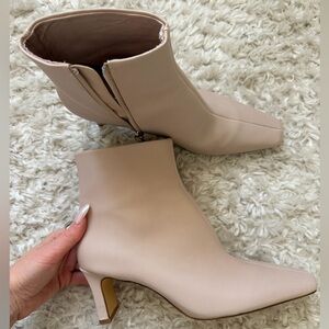 Mango Cream Heeled Boots